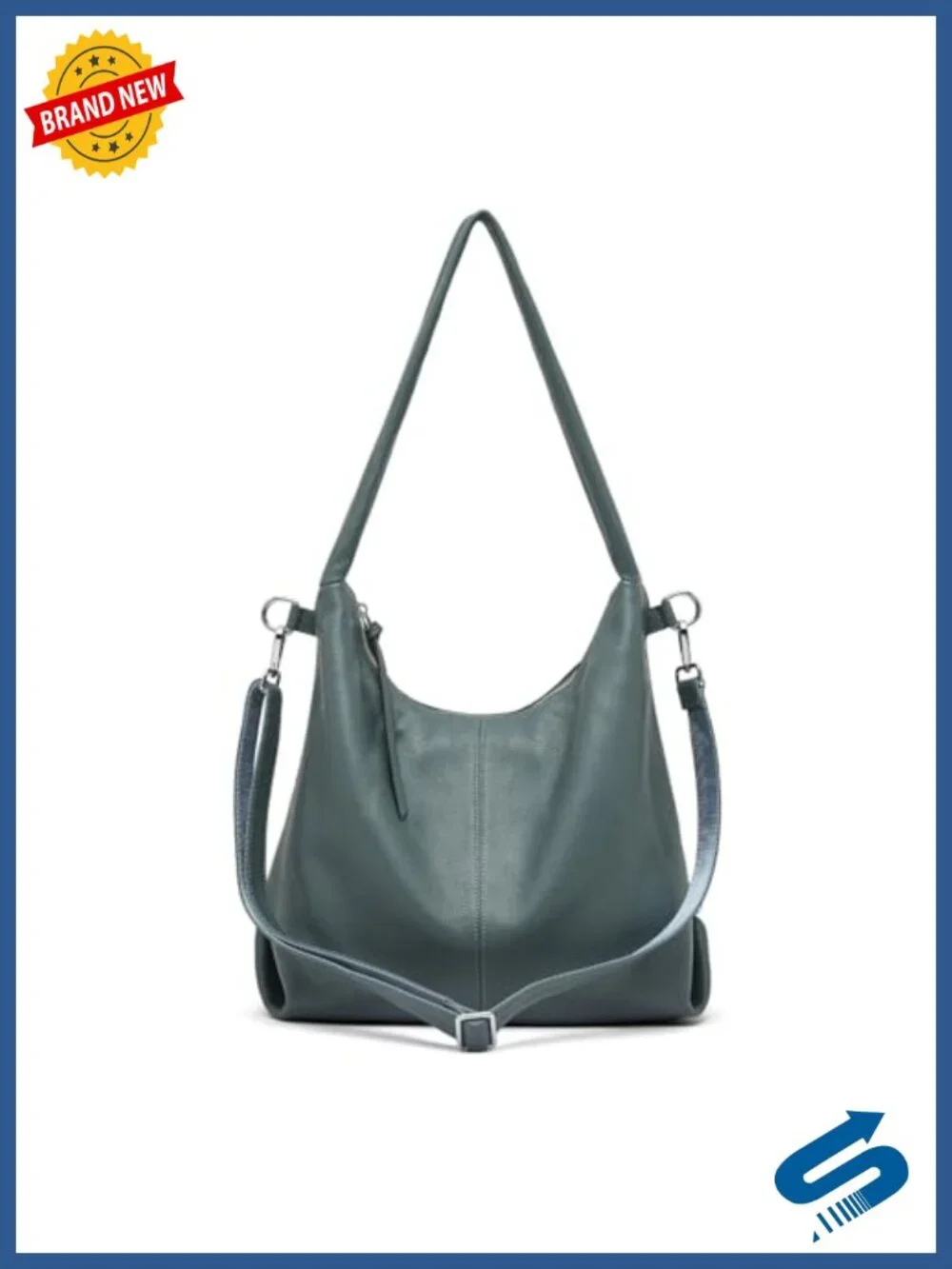 Genuine Leather Hobo Bag for Women, Large Tote with Adjustable Strap